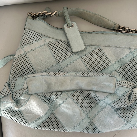 B. Makowsky Mint Leather Hobo — Leopard Lining, Chain Strap - Picture 2 of 11